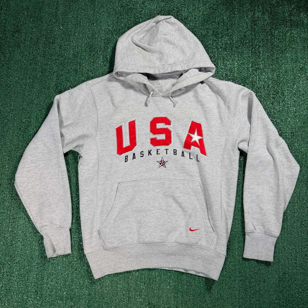 Nike Men's USA Basketball Heathered Gray Performance Pullover Hoodie Small